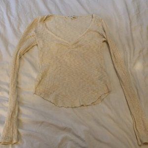 Truly Madly Deeply cream long sleeve shirt